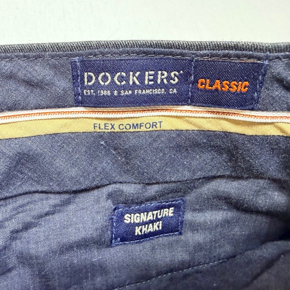 Dockers Classic‎ Fit 34x32 Gray Signature Khaki Lux Cotton Stretch Dress Pants - Picture 3 of 8